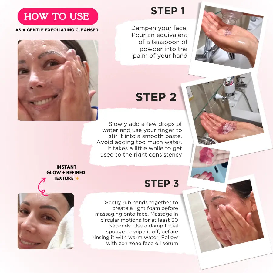 Face Cleanser Pink Ubtan | Vegan Powder Cleanser & Face Mask