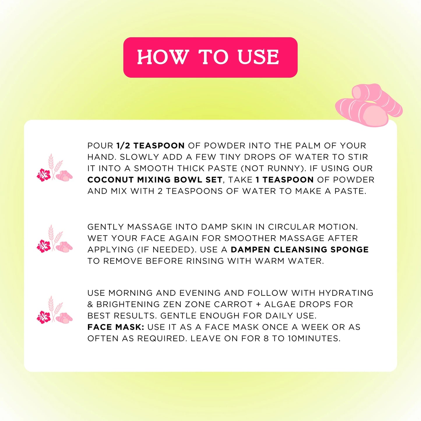 Face Cleanser Pink Ubtan | Vegan Powder Cleanser & Face Mask