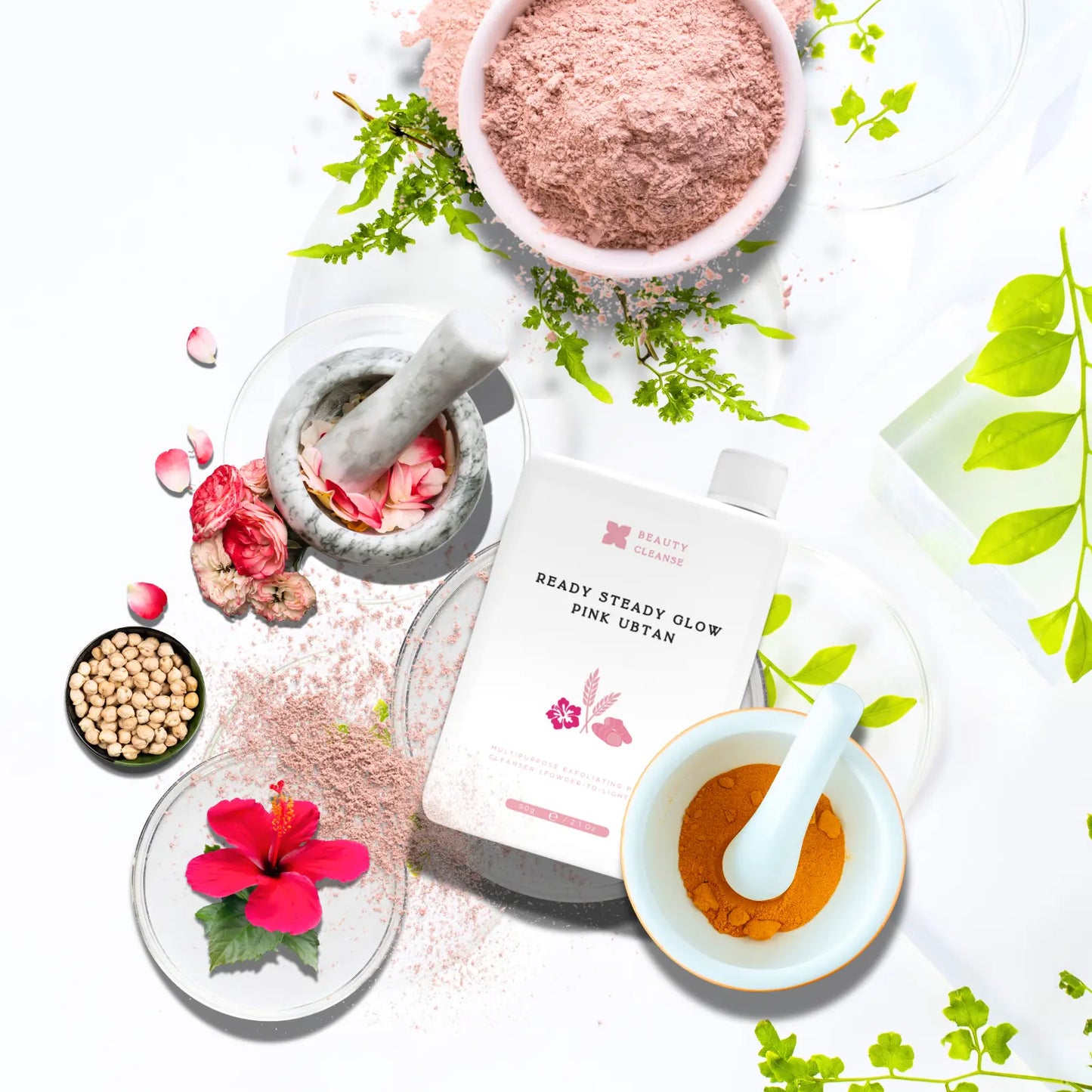 Pink Ubtan | Vegan Powder Cleanser & Face Mask