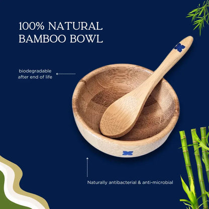 Bamboo Face Mask Mixing Bowl Set with Spoon & Brush