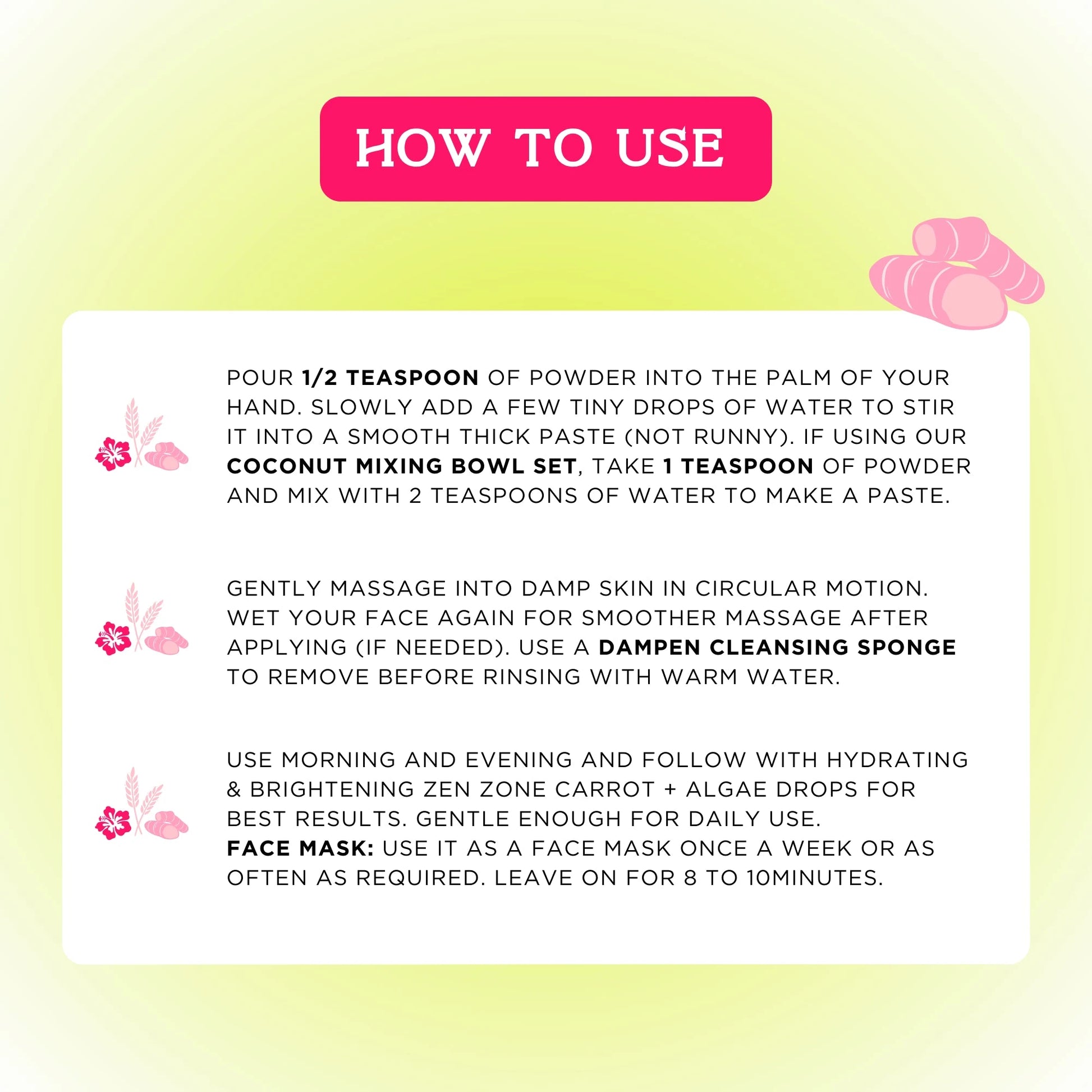 Face Cleanser Pink Ubtan | Vegan Powder Cleanser & Face Mask