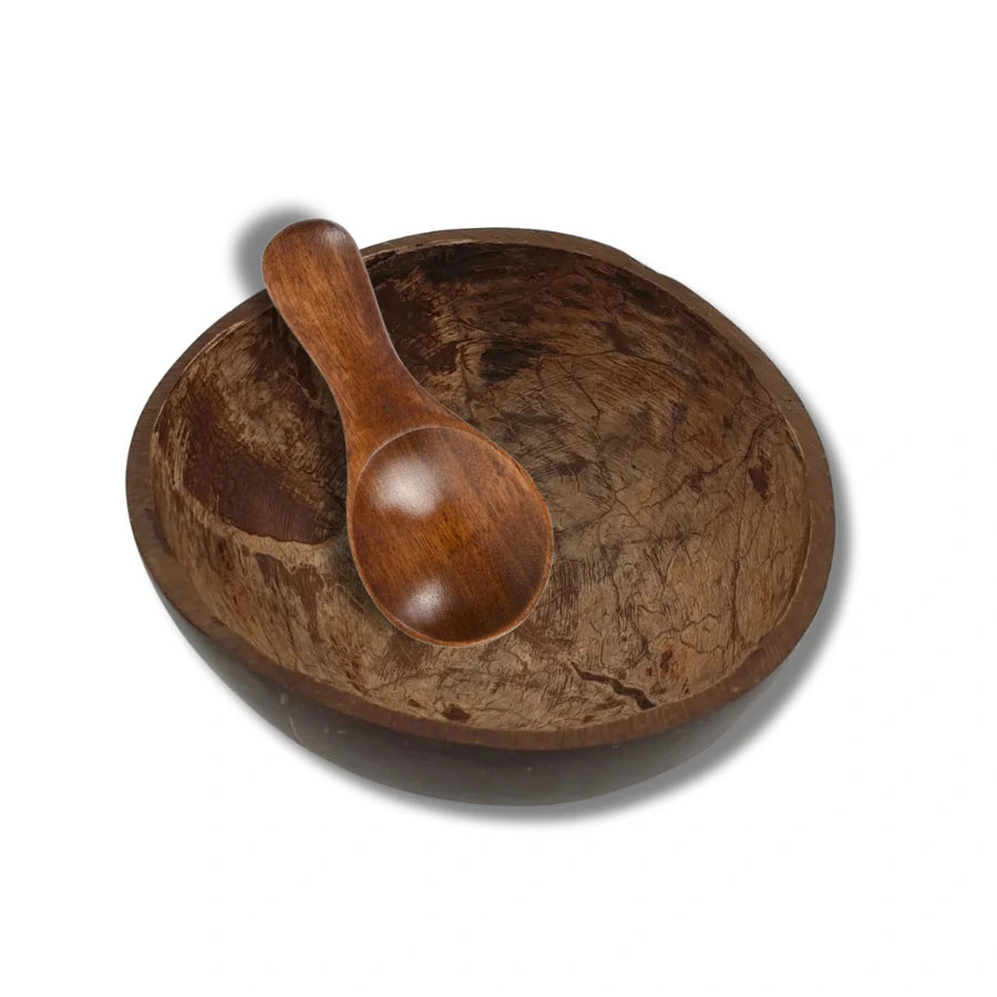 Coconut Shell Bowl and Spoon Set | Face Mask Mixing Bowl